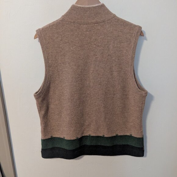 Woolrich Knit Wool Sweater Vest Zipper Grazing Sheep Heritagecore Preppy - Picture 2 of 8